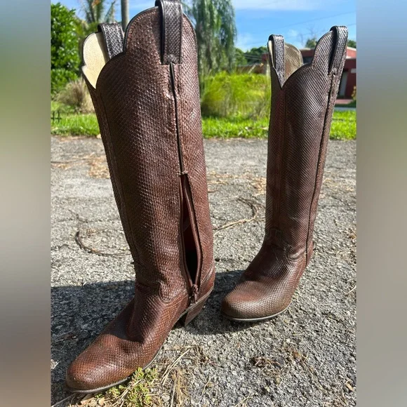 Justin western cowgirl boots 5.5 good used condition leather - Picture 10 of 14